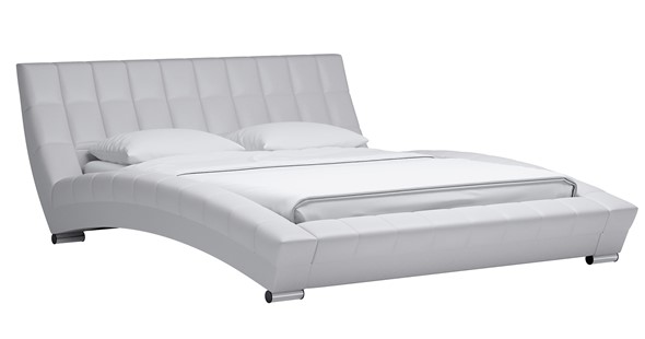 Кровать Оливия 160 арт. Марика 483 к/з (белый) с основанием в Красноуфимске - изображение