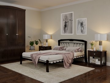 Кровать Муза 4 Лайт, 1600, черный/шоколад в Кушве