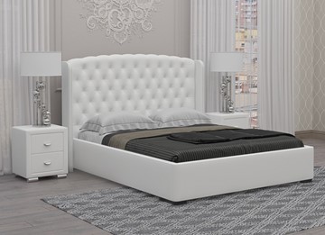Спальная кровать Dario Classic 160x200, Экокожа (Белый) в Кушве