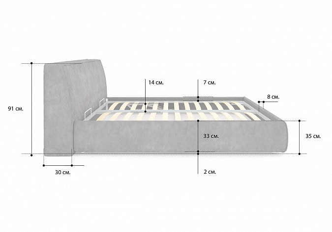 Кровать с подъемным механизмом Altea 140х200 в Екатеринбурге - изображение 3