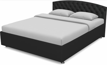 Полуторная кровать Пальмира 1400 с основанием (Nitro Black) в Ревде