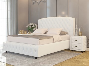 Кровать в спальню Salvatore Grand 160x200, Экокожа (Белый) в Кушве