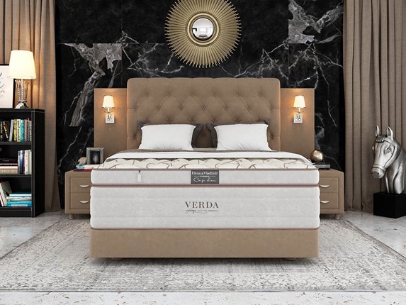 Кровать спальная Alliance/Podium M 160х200, Флок (Велсофт Какао) в Екатеринбурге - изображение