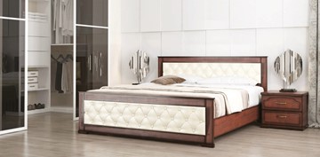 Кровать двуспальная Стиль 2, 160х200, кожзам, с основанием в Полевском