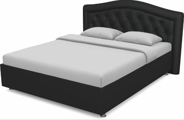 Полутороспальная кровать Луиза 1400 с основанием (Nitro Black) в Ревде