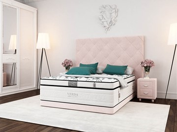 Спальная кровать Style Compact/Basement 180х200, Флок (Велсофт Винтажный розовый) в Ревде