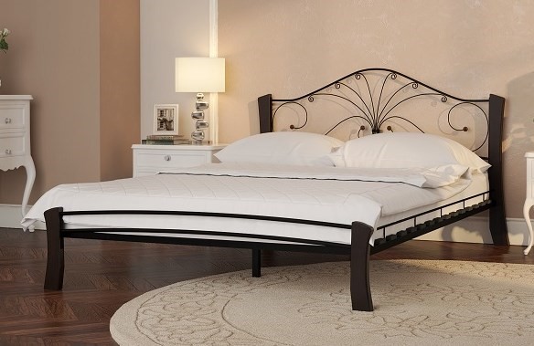 Кровать полуторная Фортуна 4 Лайт, 1200, черный/шоколад в Первоуральске - изображение