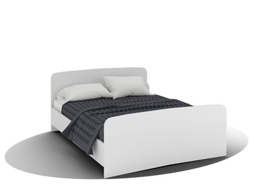 Кровать двуспальная Вега Кр-08 1600 с плоским основанием (Белый древесный) в Ревде