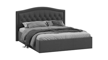 Двуспальная кровать Адель тип 1 (Велюр Графит) в Кушве