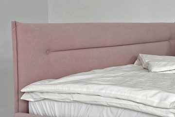 Кровать 2-х спальная Альба 1.6, нежно-розовый (велюр) в Кушве - предосмотр 3