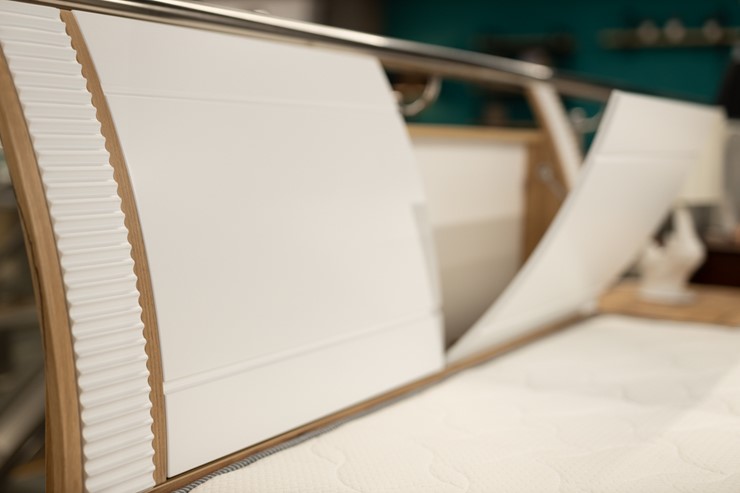 Кровать в спальню Бари 1600 с подъёмным механизмом Дуб Золотой/Белый ЛД 698.220 в Екатеринбурге - изображение 13