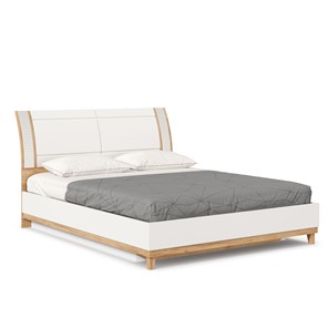 Кровать в спальню Бари 1600 с подъёмным механизмом Дуб Золотой/Белый ЛД 698.220 в Новоуральске