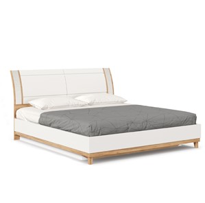 Кровать в спальню Бари 1800 с подъёмным механизмом Дуб Золотой/Белый ЛД 698.220 в Ревде