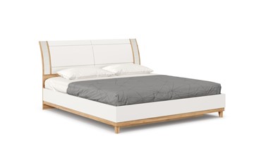 Спальная кровать Бари 1800 с кроватным основанием Дуб Золотой/Белый ЛД 698.220 в Асбесте
