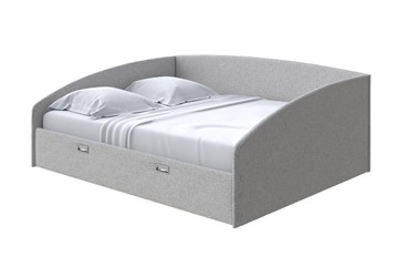 Кровать в спальню Bono 160х200, Искусственная шерсть (Лама Светло-серый) в Екатеринбурге