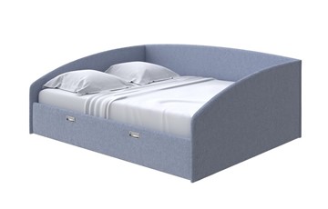 Кровать в спальню Bono 160х200, Рогожка (Firmino Голубой лед) в Первоуральске