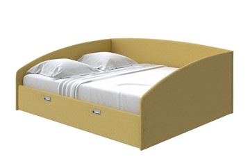 Двуспальная кровать Bono 160х200, Рогожка (Firmino Канареечный) в Первоуральске