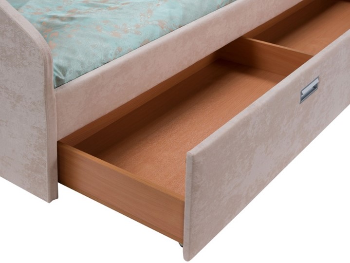 Кровать спальная Bono 160х200, Искусственная шерсть (Лама Авокадо) в Кушве - изображение 1