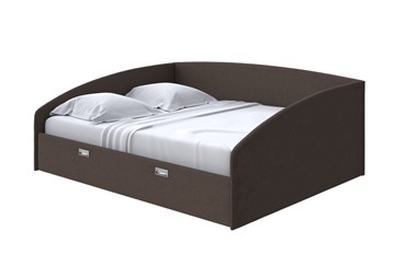 Спальная кровать Bono 160х200, Рогожка (Savana Chocolate) в Екатеринбурге