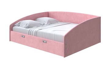 Кровать 2-х спальная Bono 160х200, Велюр (Casa Жемчужно-розовый) в Первоуральске