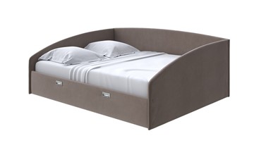 Кровать в спальню Bono 160х200, Велюр (Forest 16 Коричневый) в Первоуральске