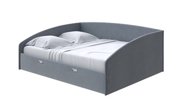 Спальная кровать Bono 160х200, Велюр (Forest 17 Серый) в Ревде