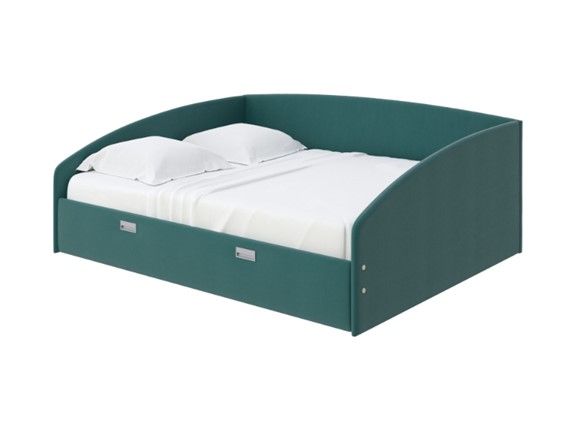 Кровать спальная Bono 160х200, Велюр (Forest 560 Морская волна) в Ревде - изображение