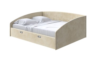Двуспальная кровать Bono 160х200, Велюр (Лофти Айвори) в Кушве