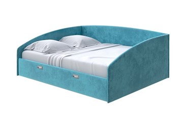 Спальная кровать Bono 160х200, Велюр (Лофти Лазурь) в Ревде