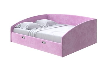 Двуспальная кровать Bono 160х200, Велюр (Лофти Сиреневый) в Первоуральске