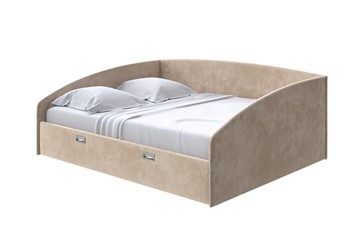 Кровать в спальню Bono 160х200, Велюр (Лофти Тауп) в Первоуральске