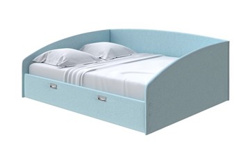 Спальная кровать Bono 160х200, Велюр (Scandi Cotton 20 Голубой Лед) в Екатеринбурге