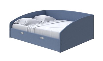 Кровать в спальню Bono 160х200, Велюр (Scandi Cotton 22 Морская гроза) в Каменске-Уральском