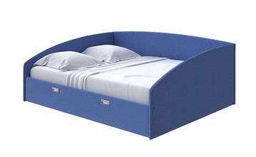 Двуспальная кровать Bono 160х200, Велюр (Scandi Cotton 23 Кобальт) в Каменске-Уральском