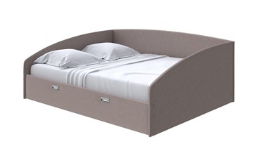 Спальная кровать Bono 160х200, Велюр (Scandi Cotton 24 Капучино) в Каменске-Уральском