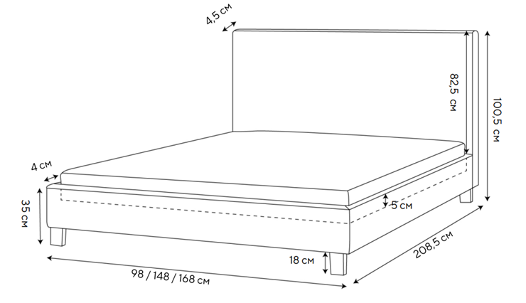 Кровать 2-спальная Claro 160х200, Велюр (Monopoly Миндаль (111)) в Ревде - изображение 1