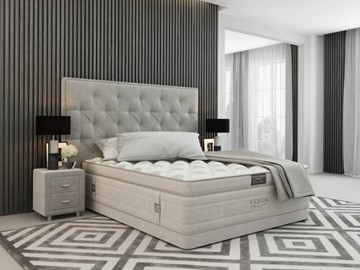 Спальная кровать Classic Compact/Basement 180х200, Флок (Велсофт Серый) в Асбесте