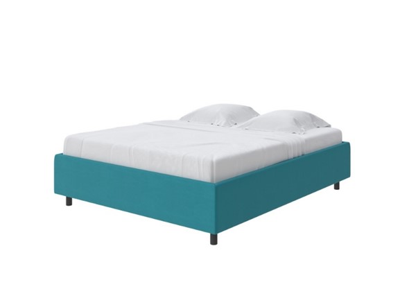 Двуспальная кровать Como (Veda) Base 1 140x200, Велюр (Forest 562 Голубой) в Первоуральске - изображение