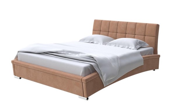 Кровать 2-спальная Corso-1L 180х200, Микровелюр (Manhattan Брауни) в Ревде - изображение