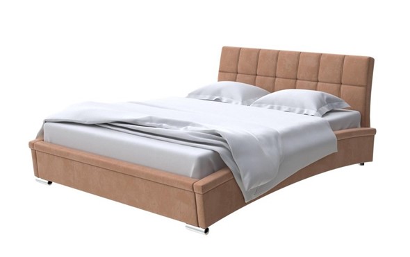 Кровать двуспальная Corso-1L 200x200, Микровелюр (Manhattan Брауни) в Кушве - изображение