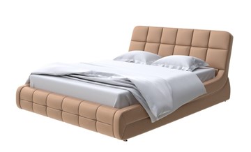 Спальная кровать Corso-6 140x200, Экокожа (Бронзовый перламутр) в Артемовском