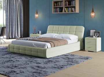Кровать 2-спальная Corso-6 140x200, Экокожа (Зеленое яблоко) в Екатеринбурге - предосмотр