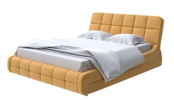 Спальная кровать Corso-6 140x200, Микрофибра (Diva Шафран) в Каменске-Уральском
