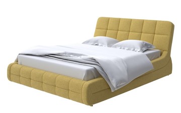 Двуспальная кровать Corso-6 140x200, Рогожка (Firmino Канареечный) в Каменске-Уральском