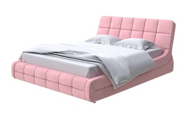 Кровать двуспальная Corso-6 140x200, Велюр (Casa Жемчужно-розовый) в Краснотурьинске
