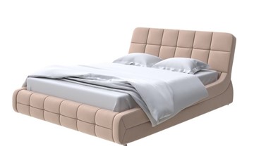 Кровать 2-спальная Corso-6 140x200, Велюр (Forest 730 Миндальный) в Кушве