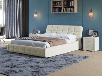 Спальная кровать Corso-6 140x200, Велюр (Лофти лён) в Кушве
