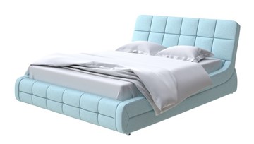 Кровать в спальню Corso-6 160х200, Велюр (Scandi Cotton 20 Голубой Лед) в Екатеринбурге