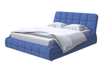 Двуспальная кровать Corso-6 160х200, Велюр (Scandi Cotton 23 Кобальт) в Екатеринбурге