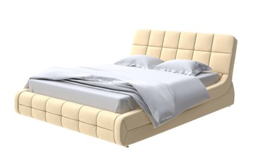 Кровать двуспальная Corso-6 200х200, Экокожа (Айвори) в Кушве